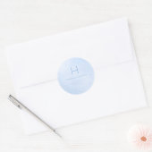 PixDezines Monogram iriserend blauw Ronde Sticker (Envelop)