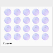 PixDezines Monogram Iriserende Hydrangea+Violet Ronde Sticker (Vel)