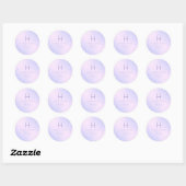 PixDezines Monogram Iriserende Lila+Lavendel Ronde Sticker (Vel)