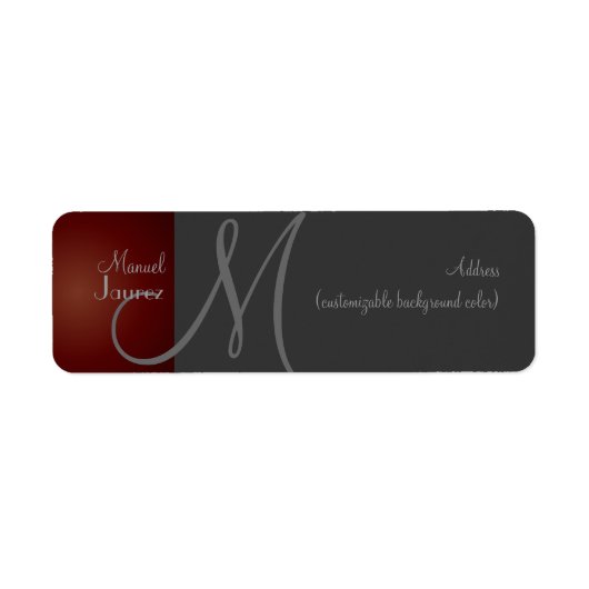 PixDezines Monogram Label en retro kleur (Voorkant)