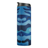 PixDezines Monogram Marine Blue Camouflage Thermosbeker (Geroteerd rechts)