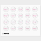 PixDezines Monogram Marmer Chic Script Dank je Ronde Sticker (Vel)