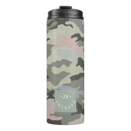 PixDezines Monogram Militair Camouflage Thermosbeker