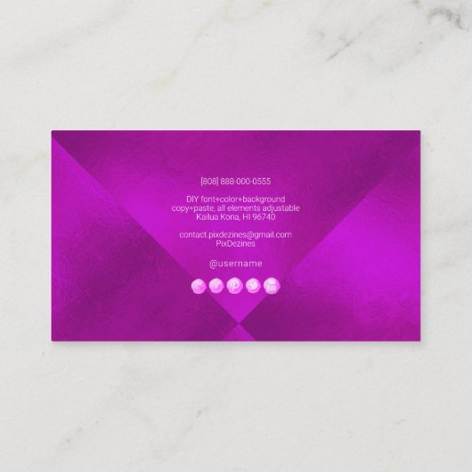 PixDezines Monogram Minimalistische stralende mage Visitekaartje (Achterkant)