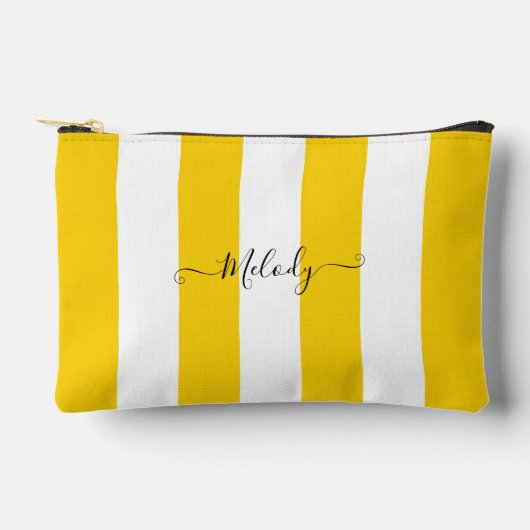 PixDezines Monogram Nautilus Gestreept Geel Wit Etui (Voorkant)