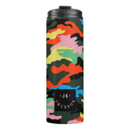 PixDezines Monogram Neon Colors Camouflage Thermosbeker