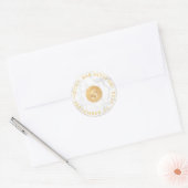 PixDezines Monogram Nepgoud+Marmeren Bar Mitswa Ronde Sticker (Envelop)