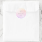 PixDezines Monogram Ombre Blush Faux Folie Ronde Sticker (Tas)