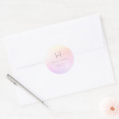 PixDezines Monogram Ombre Blush Faux Folie Ronde Sticker (Envelop)