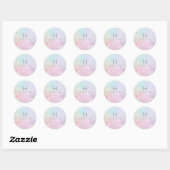 PixDezines Monogram Ombre Sneeuw Brokeh Ronde Sticker (Vel)