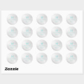 PixDezines Monogram Platinum+Aqua Ronde Sticker (Vel)