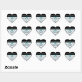 PixDezines Monogram Rossi Damask, DIY kleur Hart Sticker (Vel)