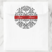 PixDezines Monogram Rossi Damask, DIY kleur Ronde Sticker (Tas)