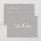 PixDezines Monogram Roze Bedankt/plat Bedankkaart (Voorkant / Achterkant)