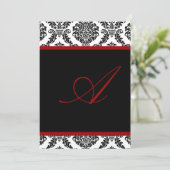 PixDezines monogram rozet damast/DIY kleur+lettert Kaart (Staand voorkant)