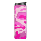 PixDezines Monogram Sassy Pink Camouflage Thermosbeker (Gedraaid links)