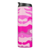 PixDezines Monogram Sassy Pink Camouflage Thermosbeker (Geroteerd rechts)