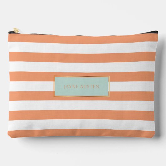 PixDezines Monogram Streep koraal wit Etui (Voorkant)