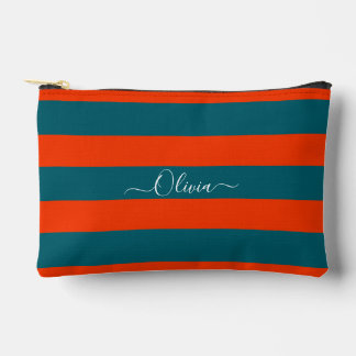 PixDezines Monogram Streep Teal Roest Oranje Etui