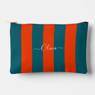 PixDezines Monogram Streep Teal Roest Oranje Etui