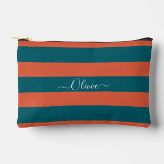 PixDezines Monogram Streep Teal Roest Oranje Etui