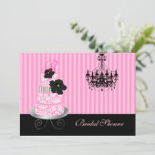 PixDezines monogram taart, bruidsuitnodiging Kaart (Staand voorkant)