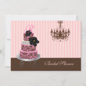 PixDezines monogram taart, bruidsuitnodiging Kaart (Voorkant)