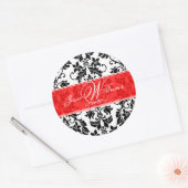 PixDezines Monogram Tanza Damask, DIY achtergrond Ronde Sticker (Envelop)