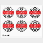 PixDezines Monogram Tanza Damask, doe-het-zelf-ach Ronde Sticker (Vel)