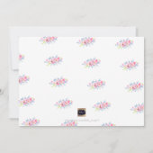 PixDezines Monogram+Tuinrozen Geboorte Baby Meisje Aankondiging (Achterkant)