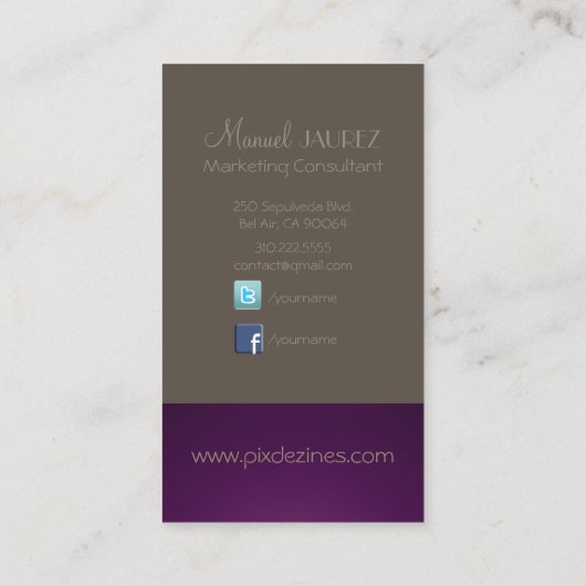 PixDezines Monogram Visitekaartje en retro kleuren (Achterkant)