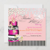 PixDezines MONOGRAM VRIJGEZELLENFEEST/HOT PINK CAK Kaart (Achterkant)