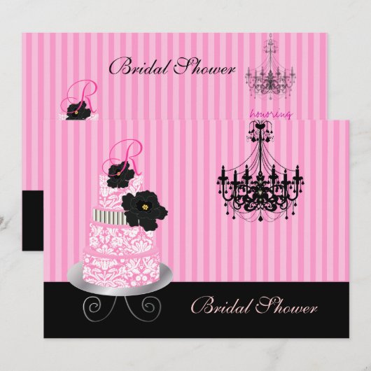 PixDezines monogram, vrijgezellenfeest Kaart (Voorkant / Achterkant)