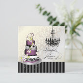 PixDezines MONOGRAM VRIJGEZELLENFEEST/PLUM PUDDING Kaart (Staand voorkant)