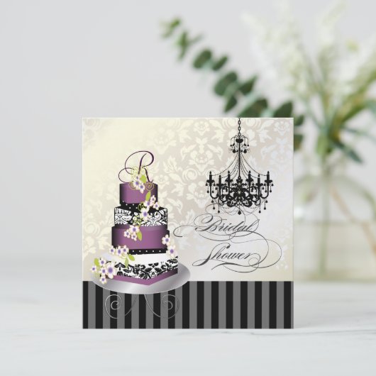 PixDezines MONOGRAM VRIJGEZELLENFEEST/PLUM PUDDING Kaart (Staand voorkant)