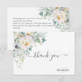 PixDezines Monogram Waterverf Peonies Anemone Bedankkaart (Voorkant / Achterkant)