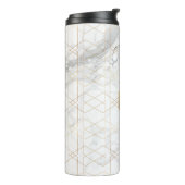 PixDezines MONOGRAM WIT MARMER + HONINGRAAT Thermosbeker (Gedraaid links)