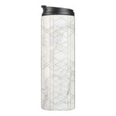 PixDezines MONOGRAM WITTE MARMER+HONINGRAAT Thermosbeker (Geroteerd rechts)