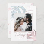 PixDezines MONSTERA BEWAAR DE DATUM Save The Date (Voorkant / Achterkant)