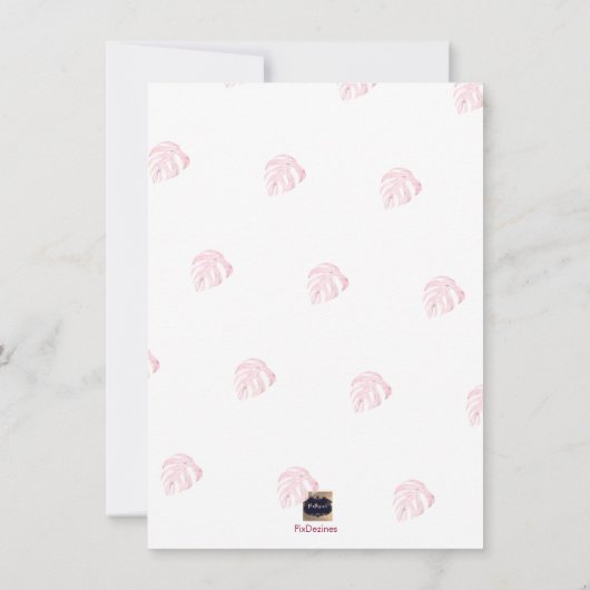 PixDezines MONSTERA BEWAAR DE DATUM Save The Date (Achterkant)