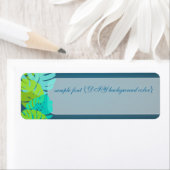 PixDezines monstera bladeren/aqua+limoen Etiket (Insitu)