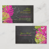 PixDezines monstera bladeren/diy achtergrondkleure Visitekaartje (Voorkant / Achterkant)