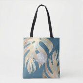 PixDezines Monstera | Iriserend goud | DIY-kleur Tote Bag (Voorkant)