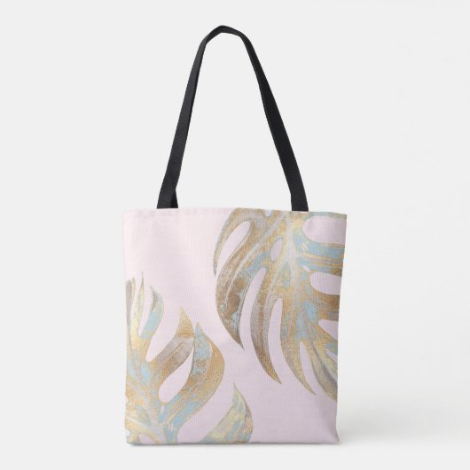 PixDezines Monstera | Iriserend goud | DIY-kleur Tote Bag (Achterkant)