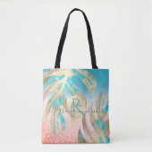 PixDezines Monstera | Iriserend goud | DIY-kleur Tote Bag (Voorkant)