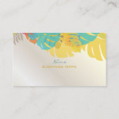 PixDezines Monstera Leaves+Wood Panel Visitekaartje (Achterkant)