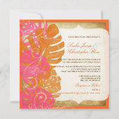 PixDezines MONSTERA/PINK/ORANJE/SWIRLS Kaart (Achterkant)