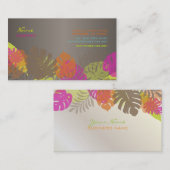PixDezines Monstera, retro tropisch bladwerk Visitekaartje (Voorkant / Achterkant)