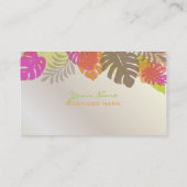 PixDezines Monstera, retro tropisch bladwerk Visitekaartje (Achterkant)