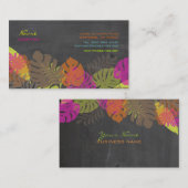 PixDezines Monstera, retro tropisch gebladerte Visitekaartje (Voorkant / Achterkant)